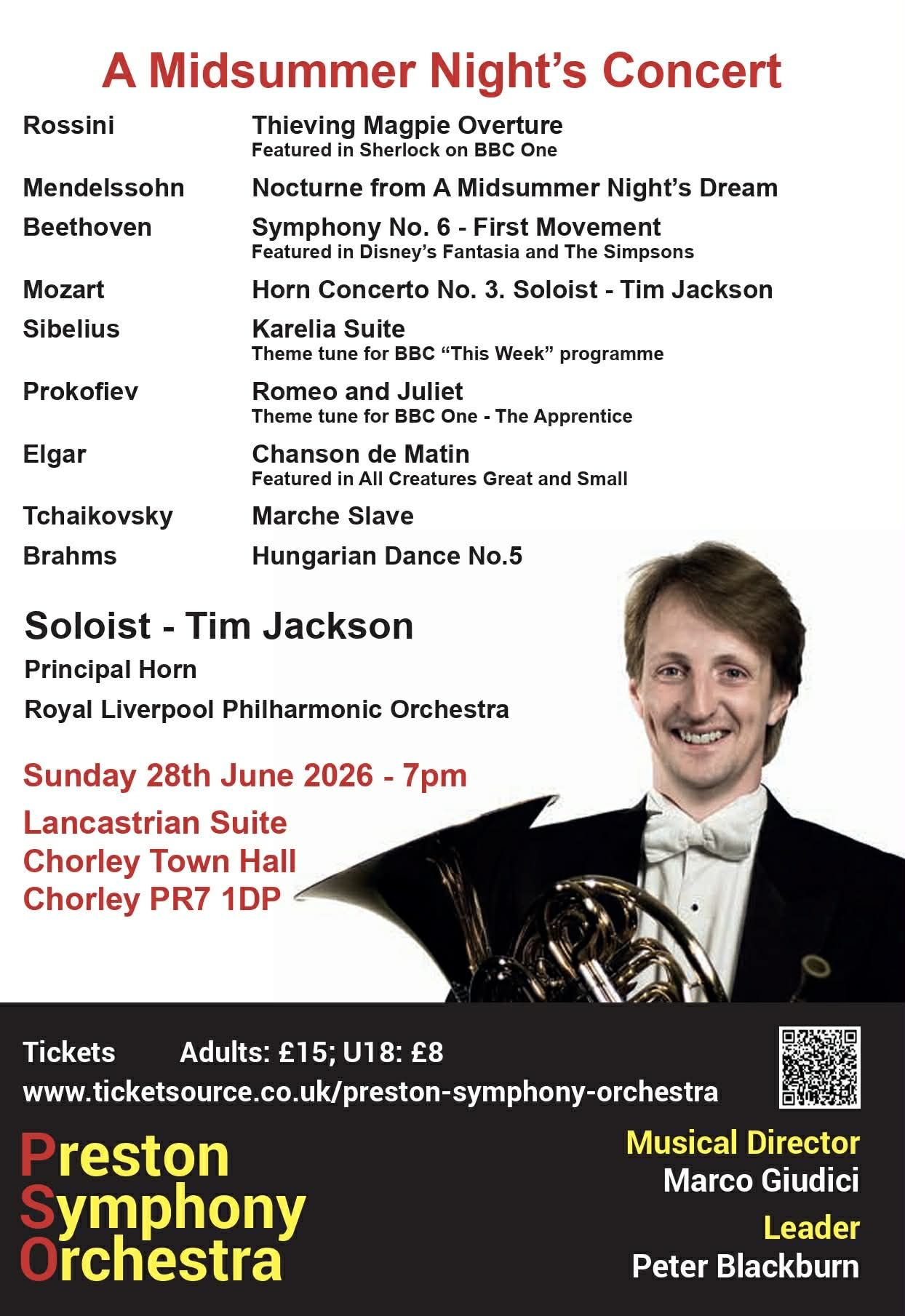 Preston Symphony Orchestra: A Midsummer Night's Concert