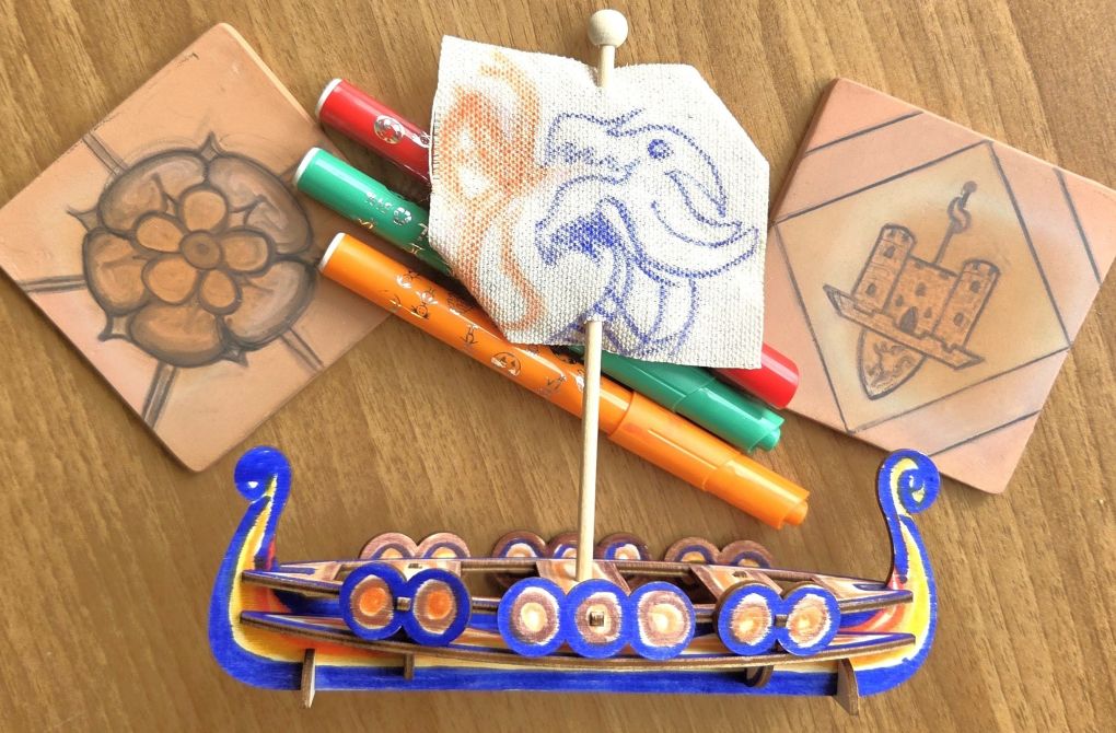 Archaeology Crafts at Clitheroe Castle - Medieval Tiles and Roman Ships