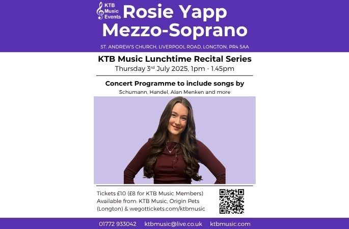Mezzo-Soprano Rosie Yapp - KTB Music Lunchtime Recital Series