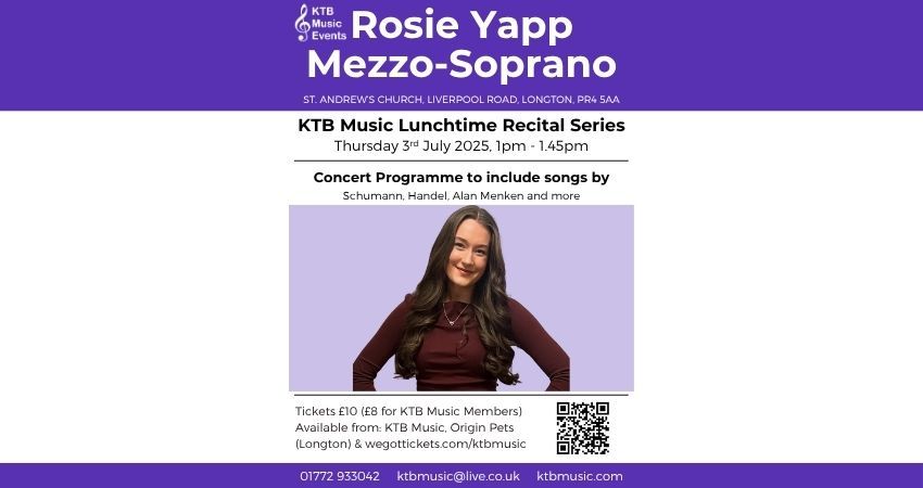 Mezzo-Soprano Rosie Yapp - KTB Music Lunchtime Recital Series
