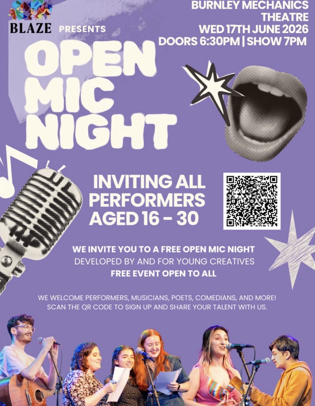 Blaze Open Mic Night - Inviting Performers 16-30yrs