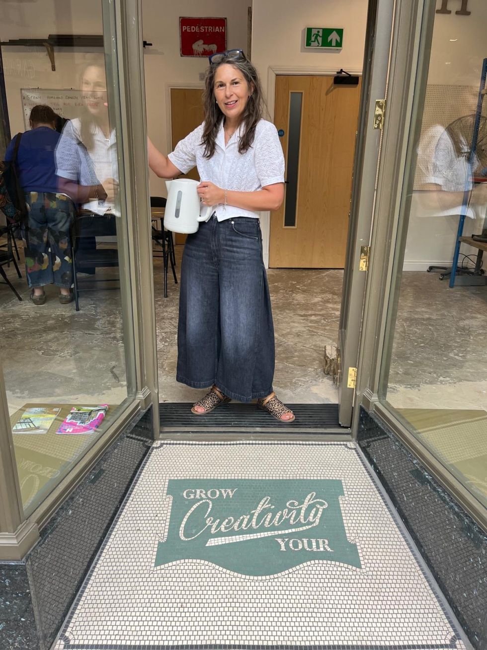 Karen Green setting up at Creative Spaces Burnley