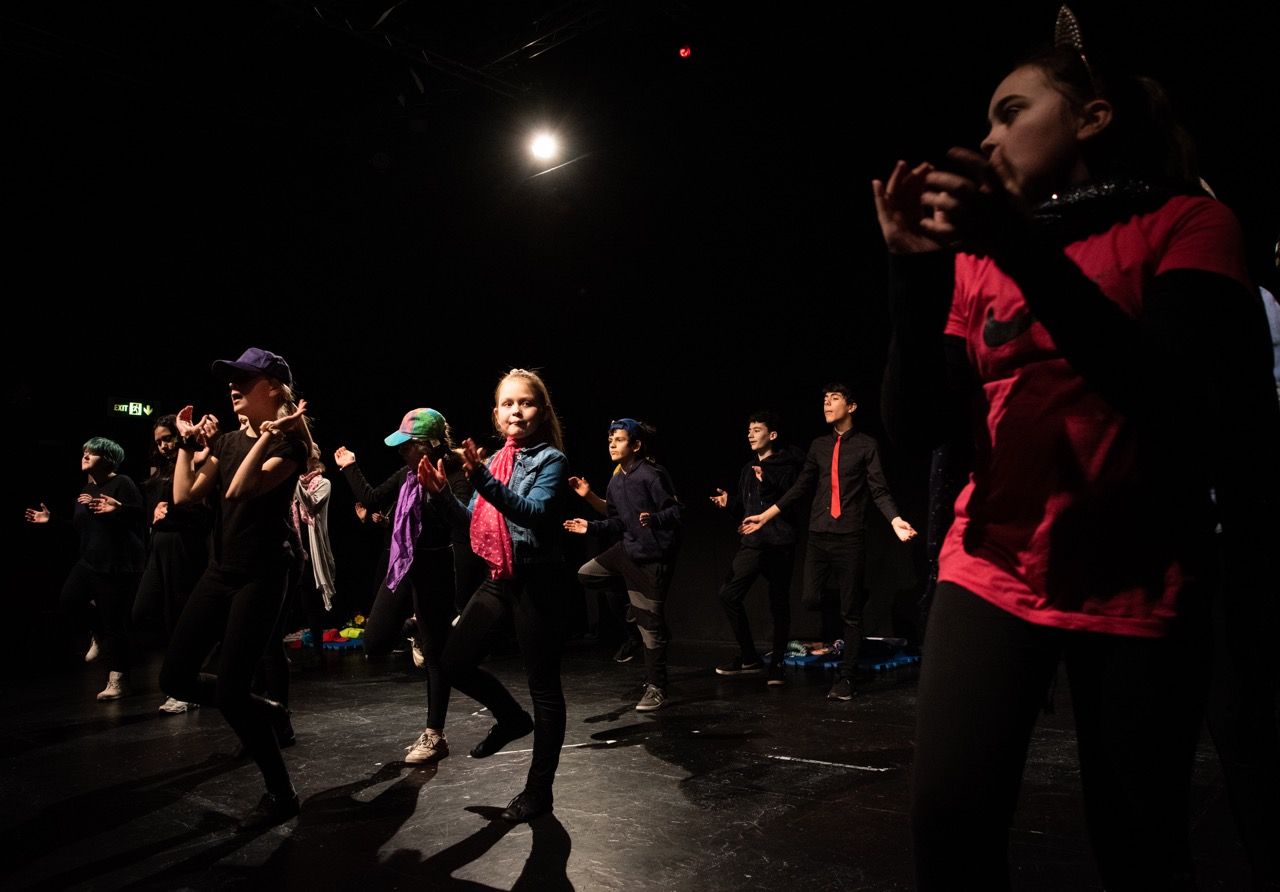 The Dukes Lancaster, dancing scene from "Musical in a Week" Outreach Programme. Photo by CJ Griffiths.