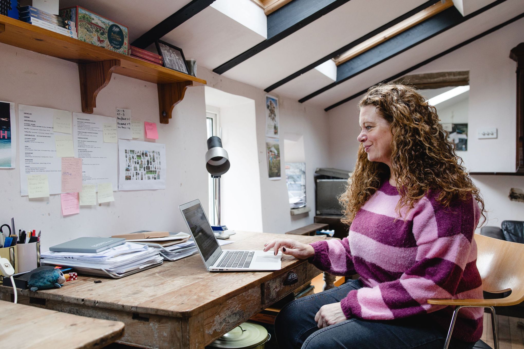 Jemma Rodgers working in her Hebden Bridge studio. Image by Christina Davies, Fish2Photo.