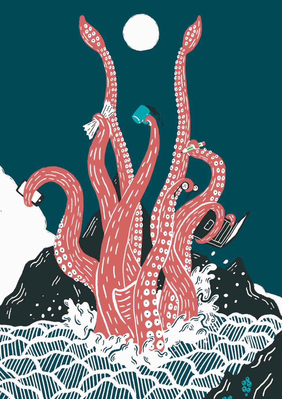 Multitasking Kraken by Daniel Nelson