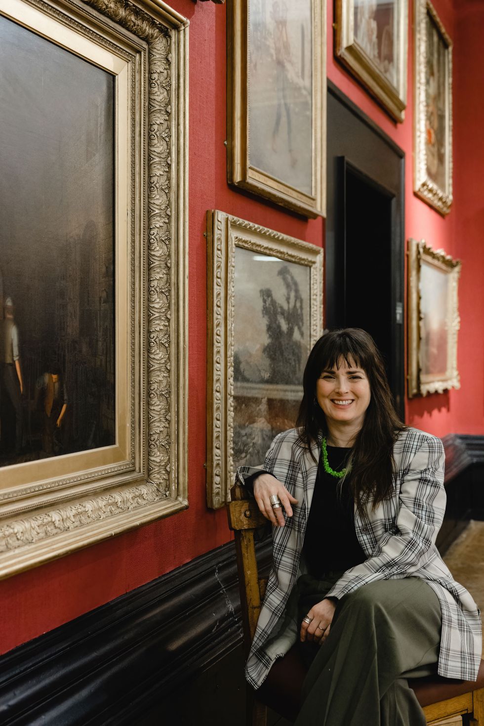 Rebeca in the Victorian Gallery at Blackburn Museum & Art Gallery. c Christina Davies, Fish2Photo.