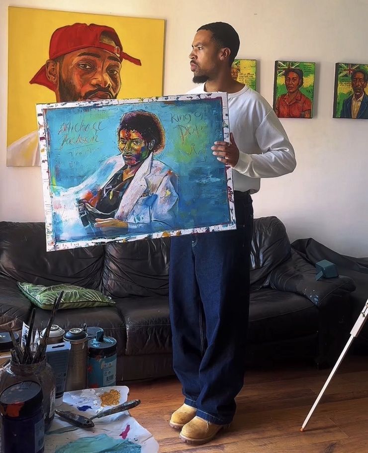Shailan Wynter and a selection of his portraits