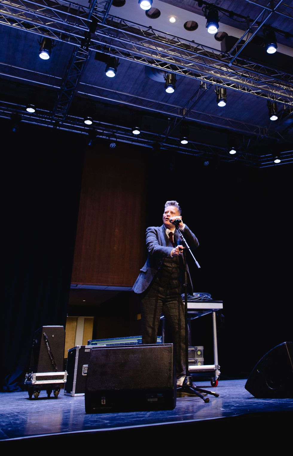 Joelle Taylor on stage at the South Bank Centre. Image by Christina Davies, Fish2Photo.