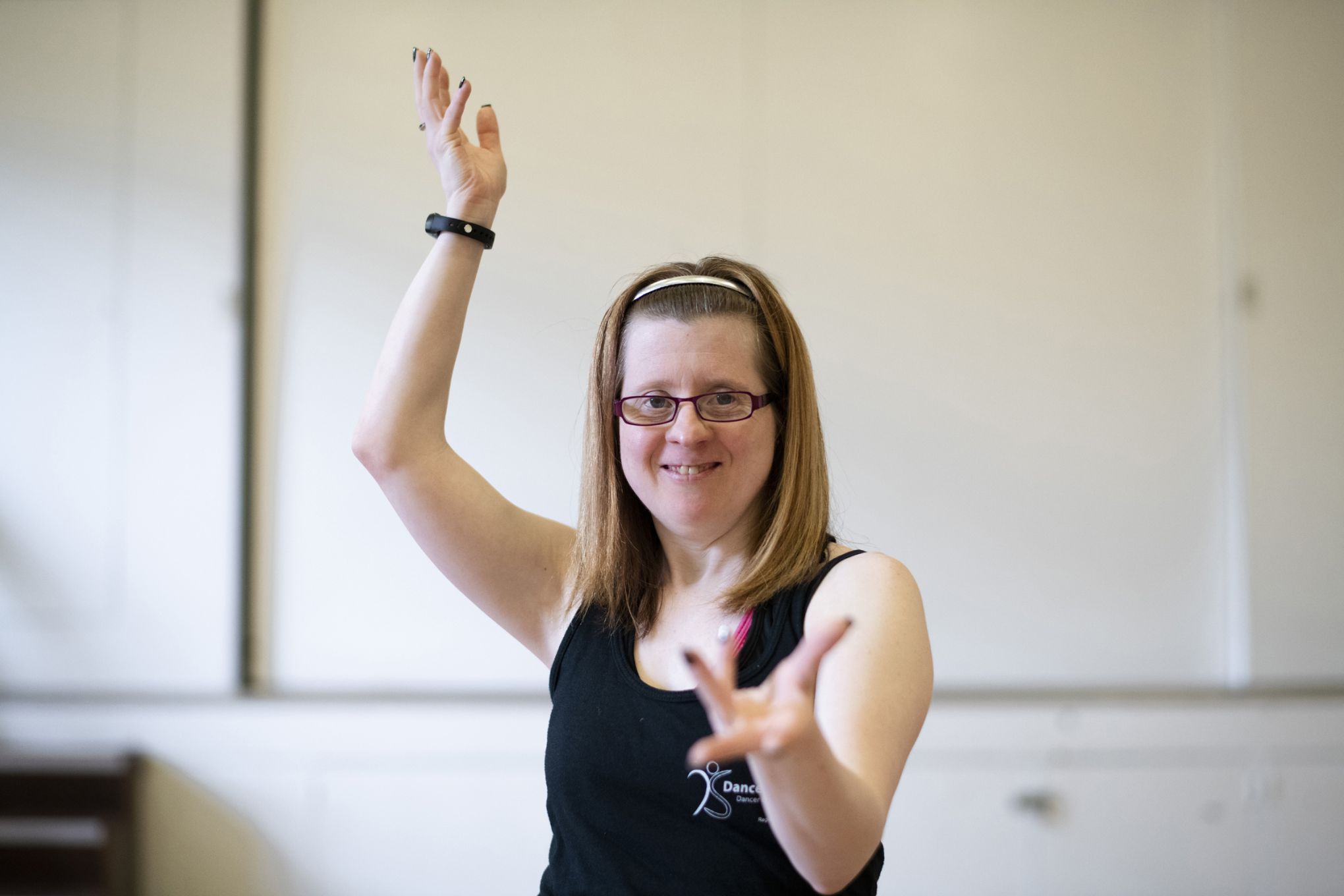 Jen Blackwell, founder of DanceSyndrome in her studio. Image by Gray Hughes.