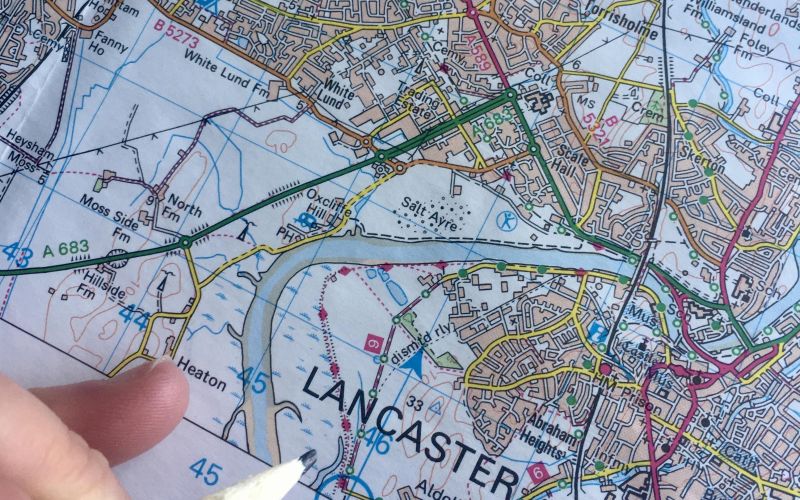 Lockdown in Lancaster and Morecambe: Walk, Run, Pedal, Push, Map